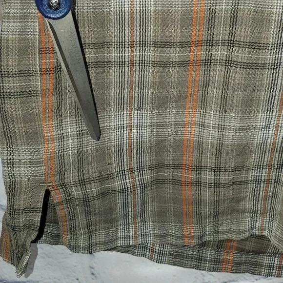 Columbia Mens Short Sleeve XL Striped Shirt Button Up Green and Orange RN 69724 - Picture 7 of 10